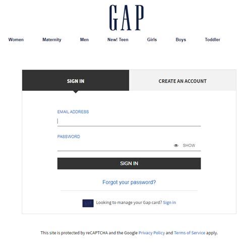 gap login.